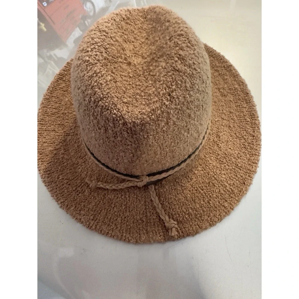Scala Women Hat One Size Fuzzy Bucket Brown Soft Teddy Fleece Travel Lightweight
